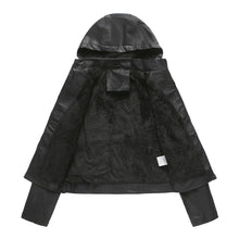 Load image into Gallery viewer, Autumn and winter women's Vogue polyester  detachable hooded leather