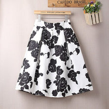 Load image into Gallery viewer, BACHASH Women Peach Floral Print Elastic High Waist Pleated Long Midi