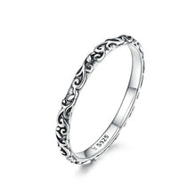 Load image into Gallery viewer, Engraved Pattern Ring Real 925 Sterling Silver Black Tibetan - Sophornlilly