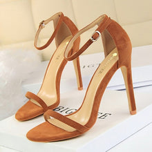 Load image into Gallery viewer, BIGTREE Shoes Super High Heels Suede Women Heels Open Toe Woman Pumps