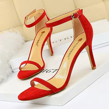 Load image into Gallery viewer, BIGTREE Shoes Super High Heels Suede Women Heels Open Toe Woman Pumps