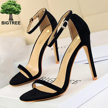 Load image into Gallery viewer, BIGTREE Shoes Super High Heels Suede Women Heels Open Toe Woman Pumps