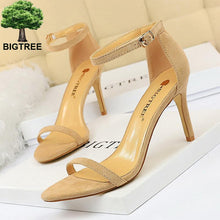 Load image into Gallery viewer, BIGTREE Shoes Super High Heels Suede Women Heels Open Toe Woman Pumps