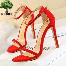 Load image into Gallery viewer, BIGTREE Shoes Super High Heels Suede Women Heels Open Toe Woman Pumps