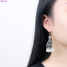 Load image into Gallery viewer, 100% 925 Sterling silver earring Fashion Thai silver Handmade - Sophornlilly