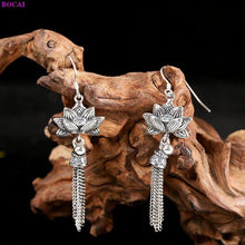 Load image into Gallery viewer, 100% S925 Sterling silver earring Retro Thai silver Handmade - Sophornlilly