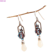 Load image into Gallery viewer, 100% S925 Sterling silver earrings Fashion retro Thai silver - Sophornlilly