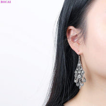 Load image into Gallery viewer, 100% S925 Sterling silver earrings Thai silver Handmade Retro - Sophornlilly