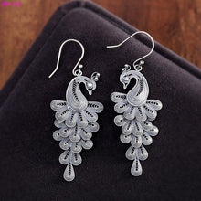 Load image into Gallery viewer, 100% S925 Sterling silver earrings Thai silver Peacock flaunting - Sophornlilly
