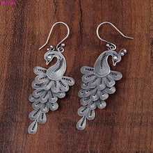 Load image into Gallery viewer, 100% S925 Sterling silver earrings Thai silver Peacock flaunting - Sophornlilly