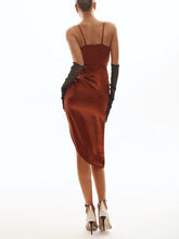 Load image into Gallery viewer, Backless Sleeveless Irregular Solid Color Slip Dress