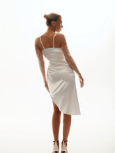 Load image into Gallery viewer, Backless Sleeveless Irregular Solid Color Slip Dress