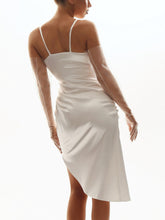 Load image into Gallery viewer, Backless Sleeveless Irregular Solid Color Slip Dress
