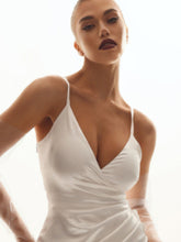 Load image into Gallery viewer, Backless Sleeveless Irregular Solid Color Slip Dress