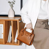 Bamboo Handle Square Handbag Tote Bag