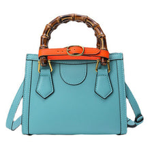 Load image into Gallery viewer, Bamboo Handle Square Handbag Tote Bag