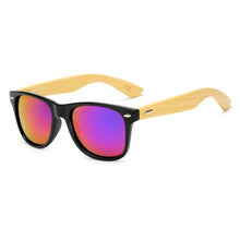 Load image into Gallery viewer, Bamboo Wood Square Sunglasses Brand Design Men Women Coating Mirror