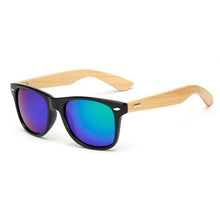Load image into Gallery viewer, Bamboo Wood Square Sunglasses Brand Design Men Women Coating Mirror