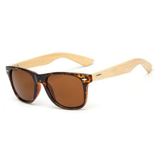 Load image into Gallery viewer, Bamboo Wood Square Sunglasses Brand Design Men Women Coating Mirror