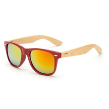 Load image into Gallery viewer, Bamboo Wood Square Sunglasses Brand Design Men Women Coating Mirror