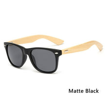 Load image into Gallery viewer, Bamboo Wood Square Sunglasses Brand Design Men Women Coating Mirror