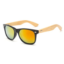 Load image into Gallery viewer, Bamboo Wood Square Sunglasses Brand Design Men Women Coating Mirror