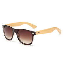 Load image into Gallery viewer, Bamboo Wood Square Sunglasses Brand Design Men Women Coating Mirror
