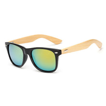 Load image into Gallery viewer, Bamboo Wood Square Sunglasses Brand Design Men Women Coating Mirror