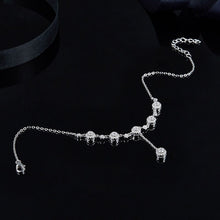 Load image into Gallery viewer, Sterling Silver Charm Round Zirconia Anklet