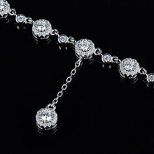 Load image into Gallery viewer, Sterling Silver Charm Round Zirconia Anklet