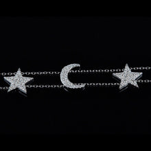Load image into Gallery viewer, Sterling Silver Stars Moon Anklet Chain Micro Cubic