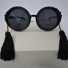 Load image into Gallery viewer, Baroque Round Sunglasses Tassel Pearl Rhinestones