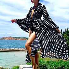 Load image into Gallery viewer, Beach Dress Bikini Cover Up Dot Print Bathing Suit Women Kimono - Sophornlilly
