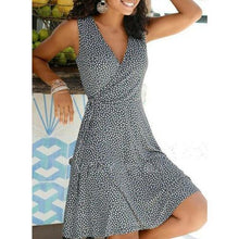 Load image into Gallery viewer, Beach Women's Fashion Mid Waist V Neck Floral Printed Dress Slim - Sophornlilly