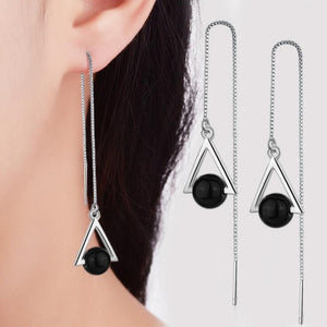 Beautiful Triangle Geometric Sterling Silver Jewelry Long