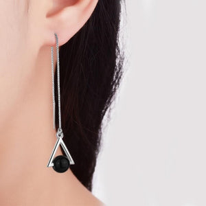 Beautiful Triangle Geometric Sterling Silver Jewelry Long