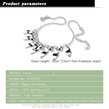 Load image into Gallery viewer, Beautiful leaf pendant sterling silver anklet