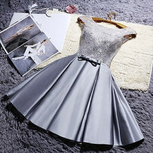 Load image into Gallery viewer, Beauty Lace White Burgundy Lace Evening Dresses Short O neck Formal
