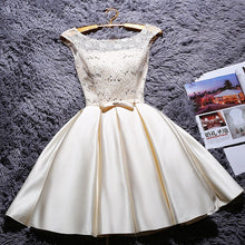 Load image into Gallery viewer, Beauty Lace White Burgundy Lace Evening Dresses Short O neck Formal