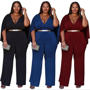 Best Selling Women Plus Size Solid Jumpsuits 2021 Spring Summer Chic - Sophornlilly