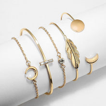 Load image into Gallery viewer, Best selling popular women's moon feather alloy word bracelet bracelet - Sophornlilly