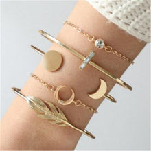 Load image into Gallery viewer, Best selling popular women's moon feather alloy word bracelet bracelet - Sophornlilly