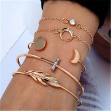 Load image into Gallery viewer, Best selling popular women's moon feather alloy word bracelet bracelet - Sophornlilly