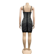 Load image into Gallery viewer, Sparkle Black Silver Crystal Studs Mini Dress New Summer - Sophornlilly