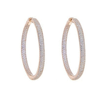 Load image into Gallery viewer, Big Iced Out Women Hoop Earring Micro Pave 5A Cubic Zirconia CZ Band - Sophornlilly