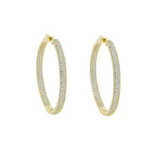 Load image into Gallery viewer, Big Iced Out Women Hoop Earring Micro Pave 5A Cubic Zirconia CZ Band - Sophornlilly