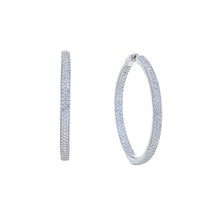 Load image into Gallery viewer, Big Iced Out Women Hoop Earring Micro Pave 5A Cubic Zirconia CZ Band - Sophornlilly