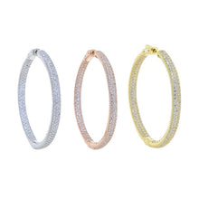 Load image into Gallery viewer, Big Iced Out Women Hoop Earring Micro Pave 5A Cubic Zirconia CZ Band - Sophornlilly