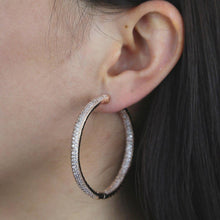 Load image into Gallery viewer, Big Iced Out Women Hoop Earring Micro Pave 5A Cubic Zirconia CZ Band - Sophornlilly