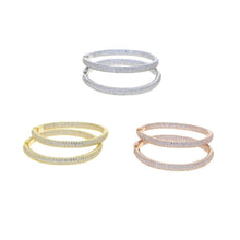 Load image into Gallery viewer, Big Iced Out Women Hoop Earring Micro Pave 5A Cubic Zirconia CZ Band - Sophornlilly